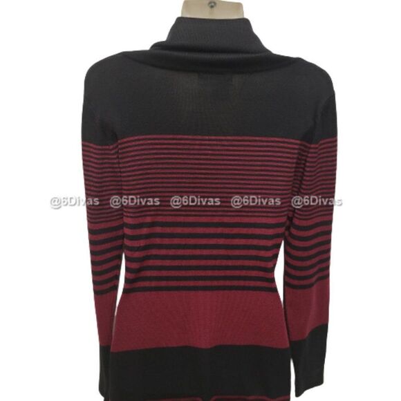 Tunic Dress Sweater Dress Striped Sweater Dress Cowl Neck Long Sleeve  - NWOT - Picture 7 of 8